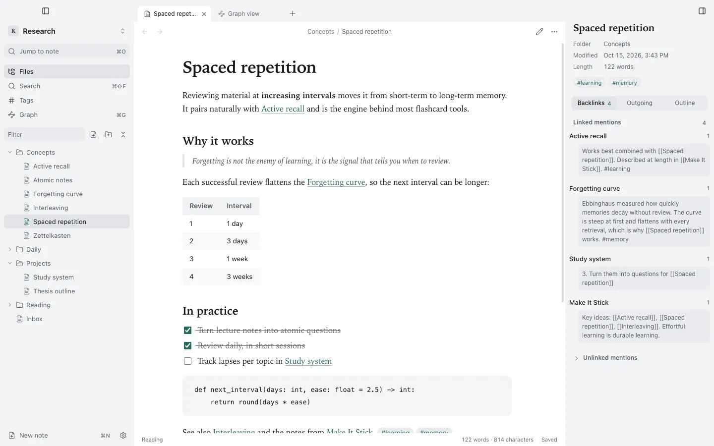 Synapse in the light theme